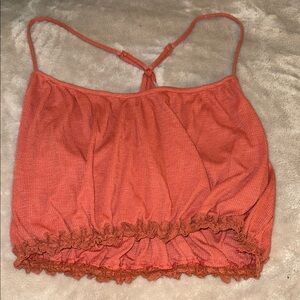 Free People Terracotta Ruffle Camisole